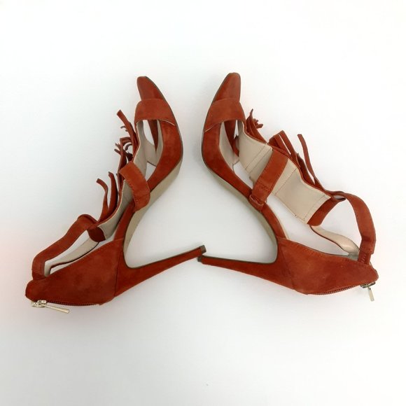 Inc International Concepts Paprika Suede High Heel 4" Sandals Size 6 - Picture 4 of 6